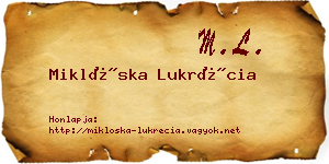 Miklóska Lukrécia névjegykártya